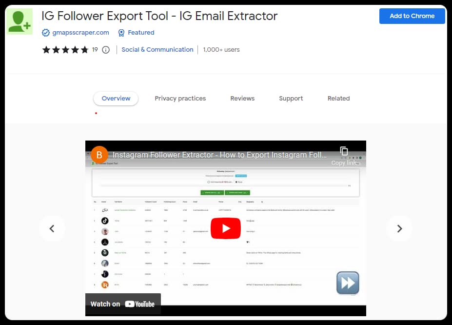 IG Follower Export Tool - IG Email Extractor