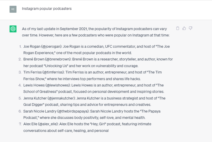 Influencers for the campaign